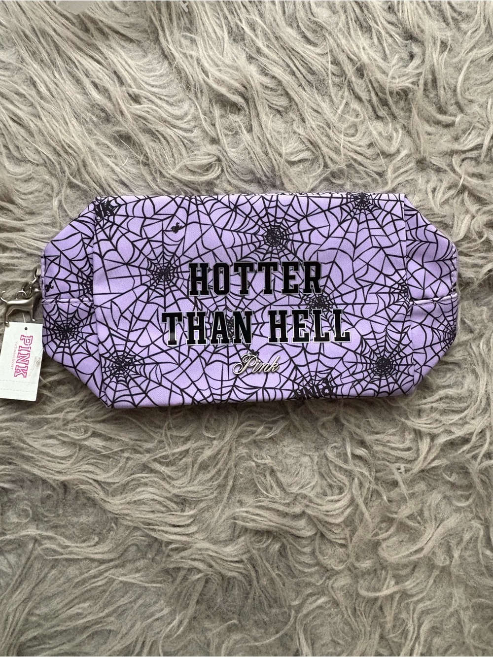 VS PINK HALLOWEEN TOP ZIP MAKEUP BAG NWT